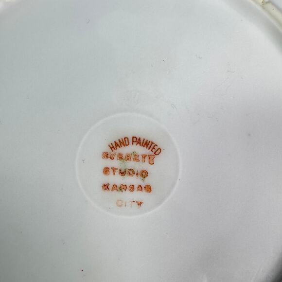 Lot of 2 Vintage Hand Painted Welsbach Studio Kansas City Floral Plates 6.5" - Picture 9 of 12